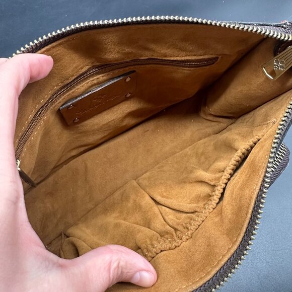 Patricia Nash Floral Leather Shoulder Bag Adjustable Strap Gray Red Crossbody - Picture 6 of 13